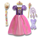 Official Disney Rapunzel Purple Princess Dress — Puff Sleeve Tangled Costume (Girls)